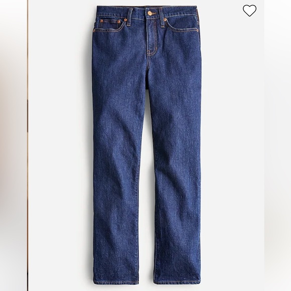 J.Crew Petite High-rise '90s classic straight-fit jean in Dark Resin Rinse Wash - Picture 4 of 10